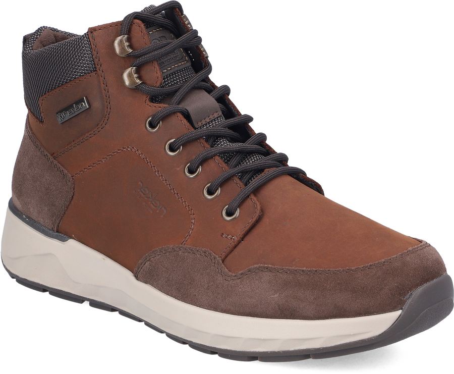 Quarter turn view Men's Rieker Footwear style name Bruce 30 Waterproof in color TAB/NO/SCH. Sku: 11530-24