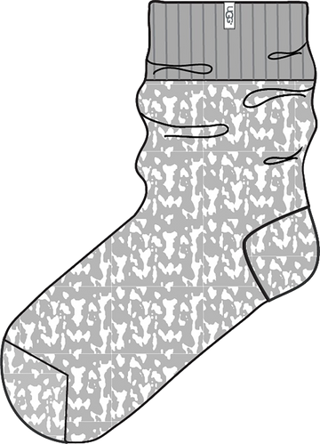 Quarter turn view Women's UGG Sock style name Rib Knit Slouchy Quarter in color SEAL. Sku: 1153340-SEL