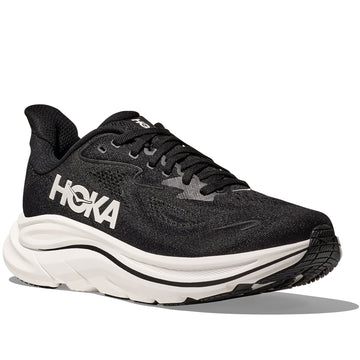 Women's HOKA Clifton 10 Wide in Black/ White. Sku: 1162050-BWHT