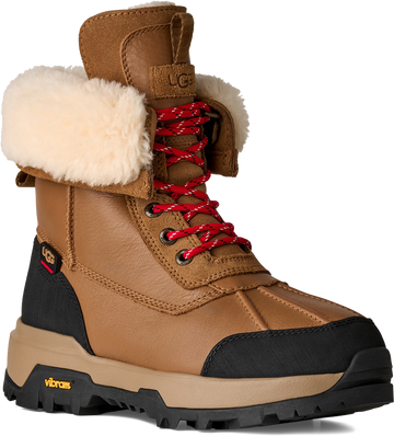 Quarter turn view Women's UGG Footwear style name Adirondack Boot Xxv in color CHESTNUT. Sku: 1170591-CHE