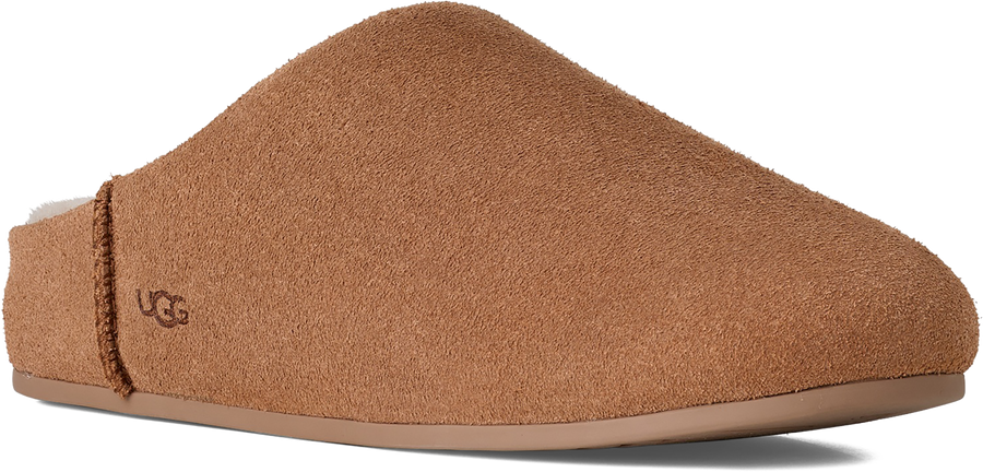 Quarter turn view Women's UGG Footwear style name Elea Slip-On in color CHESTNUT. Sku: 1171390-CHE