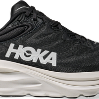 Quarter turn view Men's HOKA Footwear style name Gaviota 6 XWide in color Black/ White. Sku: 1171936-BWHT