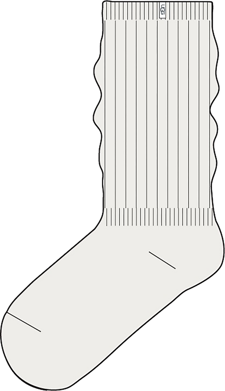 Quarter turn view Women's UGG Sock style name Tyla Slouchy Crew Ii in color NIMBUS. Sku: 1173790-NMB