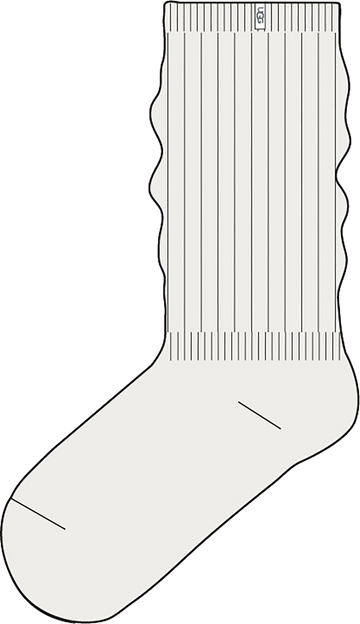 Quarter turn view Women's UGG Sock style name Tyla Slouchy Crew Ii in color NIMBUS. Sku: 1173790-NMB