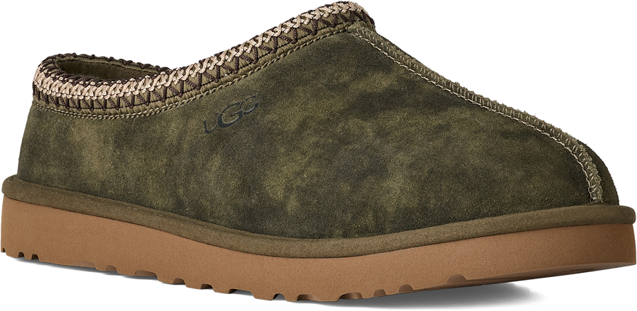 Quarter turn view Men's UGG Footwear style name Tasman Baxter in color BURNTOLIVE. Sku: 1173810-BTOL
