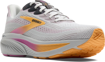 Quarter turn view Women's Brooks Footwear style name Ghost 17 Medium in color OYS/APR/PK. Sku: 120431-1B070