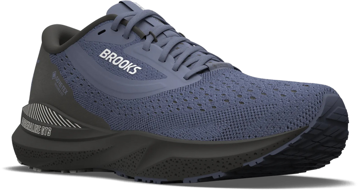 Quarter turn view Women's Brooks Footwear style name Adrenaline GTS 24 GTX Medium in color BK/NTSD/CO. Sku: 120442-1B459