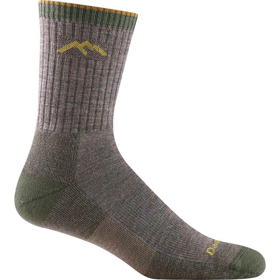 Quarter view Men's Darn Tough Sock style name Hiker Micro Crew Midweight Cushion color Taupe. Sku: 1466-TAUPE