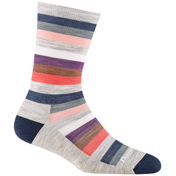 Quarter turn Women's Darn Tough Sock style name Mystic Stripe in color Ash. Sku: 1644-ASH