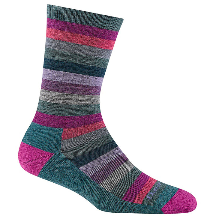 Quarter turn Women's Darn Tough Sock style name Mystic Stripe in color Spruce. Sku: 1644-SPRUCE