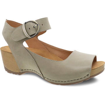 Quarter view Women's Footwear style name Tiana in color Khaki Burnished Nubuck. SKU: 1705-641600