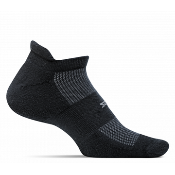 Quarter View Feetures style name High Performance Cushion No Show in color Black. Sku: FA5001