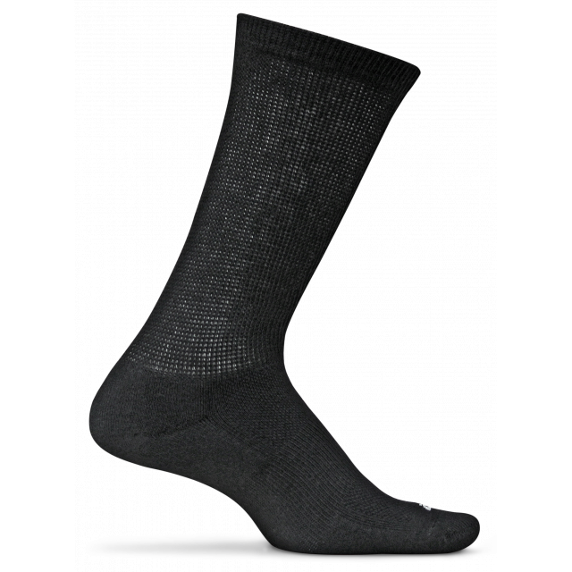 Quarter View Feetures style name Therapeutic Cushion Crew in color Black. Sku: F100301