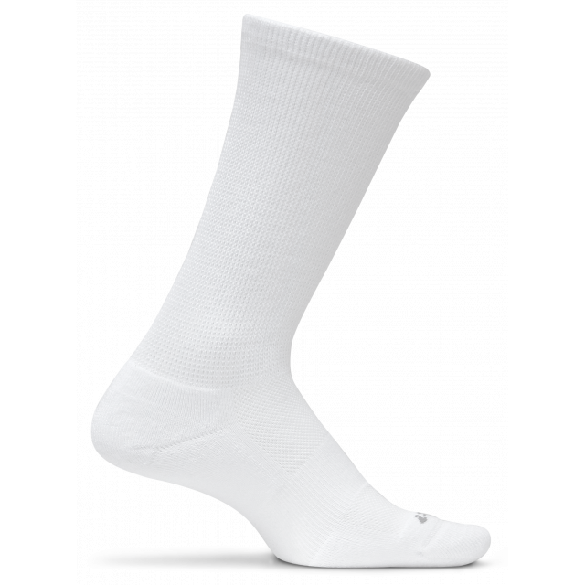 Quarter View Feetures style name Theraputic Cushion Crew in color White. Sku: F100300