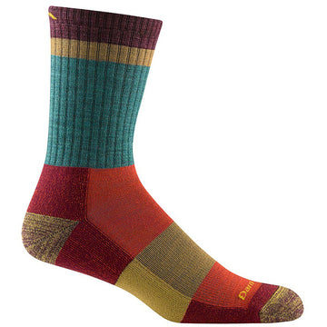 Quarter turn view Men's Darn Tough Sock style name Heady Stripe Light Crew in color Teal     . Sku: 1924-TEAL