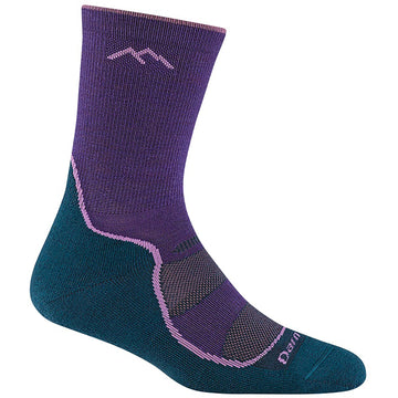 Quarter turn Women's Darn Tough Sock style name Light Hiker Micro Crew in color Grape. Sku: 1967-GRAPE