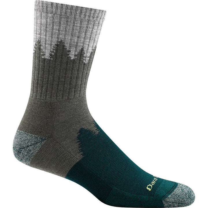 Quarter view Men's Darn Tough Sock style name Number 2 color Green. Sku: 1974-GREEN