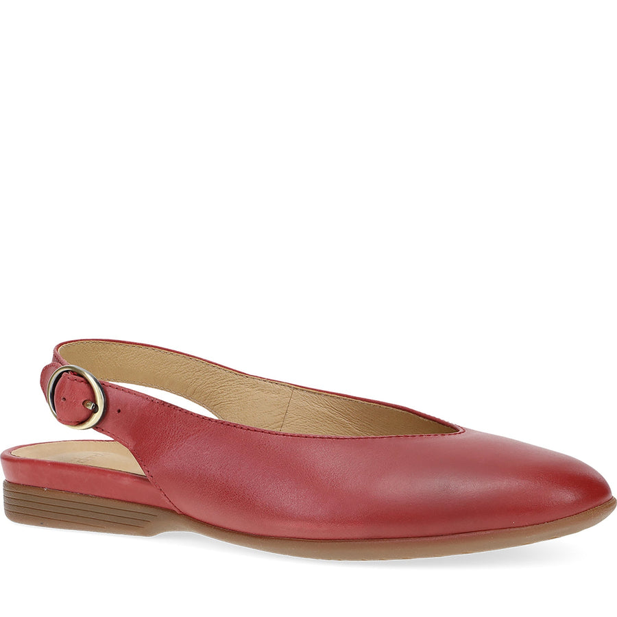 Quarter Turn Women's Lea Footwear in Red Burnished Nappa. Sku: 2047400600
