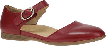 Quarter turn view Women's Dansko Footwear style name Liv in color RED NAPPA. Sku: 2049040600