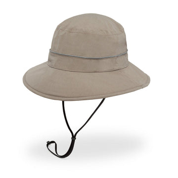 Quarter turn view Women's Sunday Hats style name Ultra Storm Bucket in color Taupe. Sku: S3A03756-TAUPE