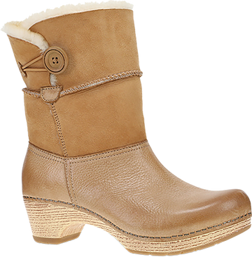 Quarter turn view Women's Dansko Footwear style name Lillith in color HONEY DIST. Sku: 2223581400