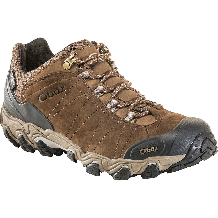 Quarter turn view Men's Oboz Footwear style name Bridger Low B-Dry in color Canteen Brown. Sku: 22701-CANT