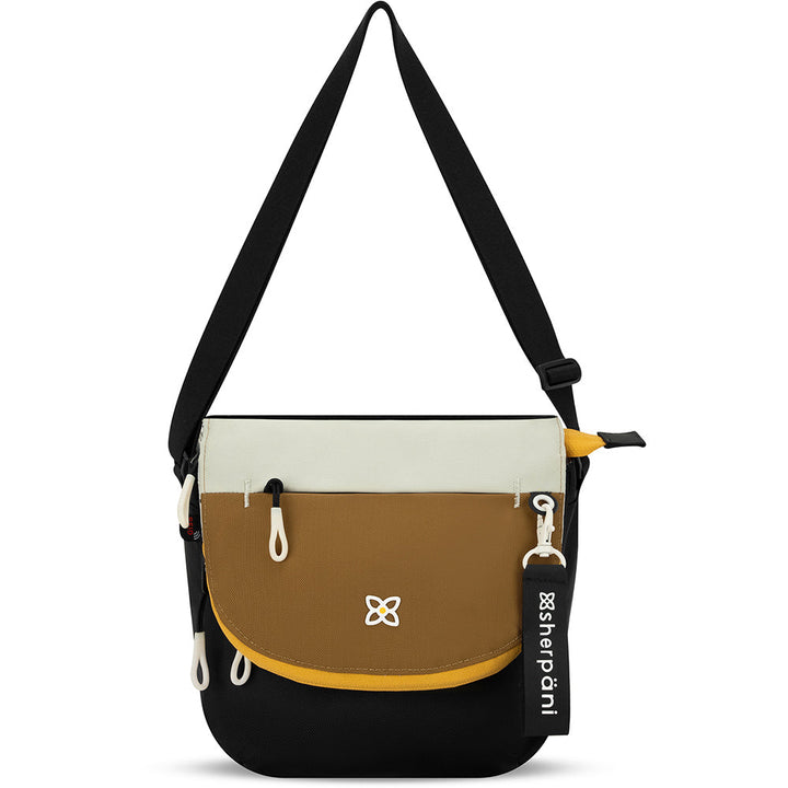 Quarter turn view Women's Sherpani Hand Bag style name Milli in color Elmwood. Sku: 24-MILLI10110