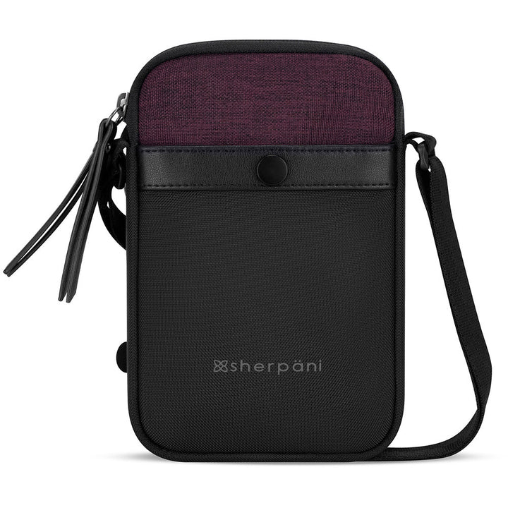 Quarter turn view Women's Sherpani Hand Bag style name Simplicity in color Merlot. Sku: 24-SIMPL05060