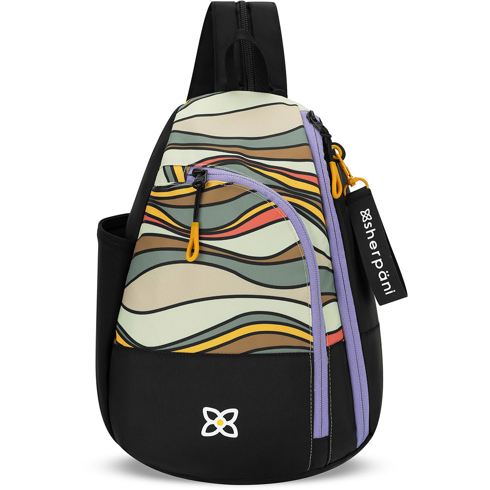 Quarter turn view Unisex Sherpani Hand Bag style name Wayfarer Sling in color Ventura 73. Sku: 24-SPLIT11110