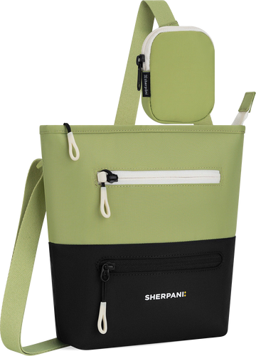 Quarter turn view Women's Sherpani Hand Bag style name Sadie in color Palm. Sku: 26-SADIE03110
