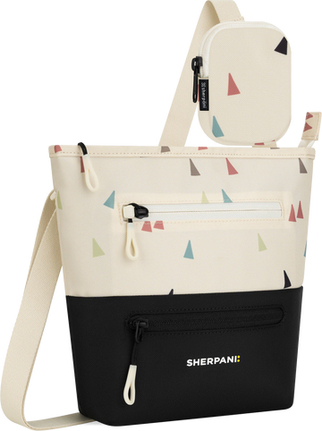 Quarter turn view Women's Sherpani Hand Bag style name Sadie in color Terrazo. Sku: 26-SADIE07110