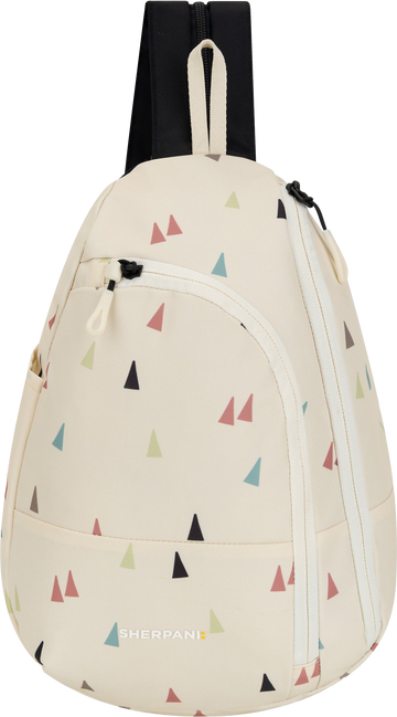 Quarter turn view Women's Sherpani Hand Bag style name Wayfarer in color Terrazo. Sku: 26-WAYFE07110