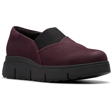 Quarter turn view Women's Clarks Footwear style name Loriini West in color Plum. Sku: 26179960