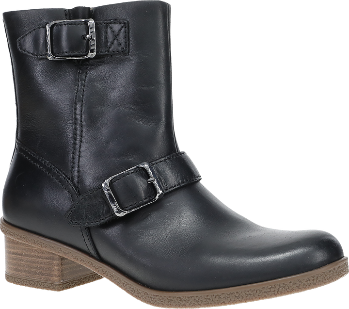 Quarter turn view Women's Dansko Footwear style name Delphine Waterproof in color BLACK WP. Sku: 2933502300