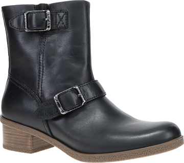 Quarter turn view Women's Dansko Footwear style name Delphine Waterproof in color BLACK WP. Sku: 2933502300