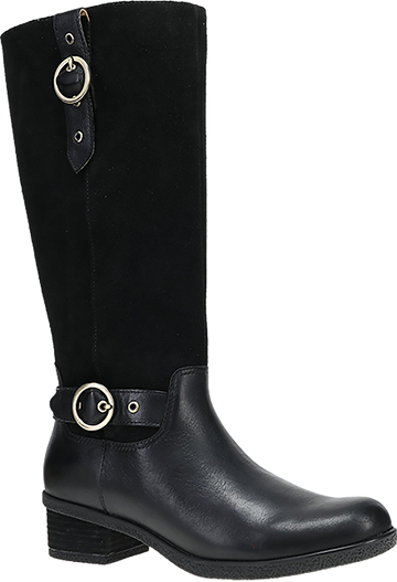 Quarter turn view Women's Dansko Footwear style name Dawn Waterproof in color BLK WP ML. Sku: 2937020200