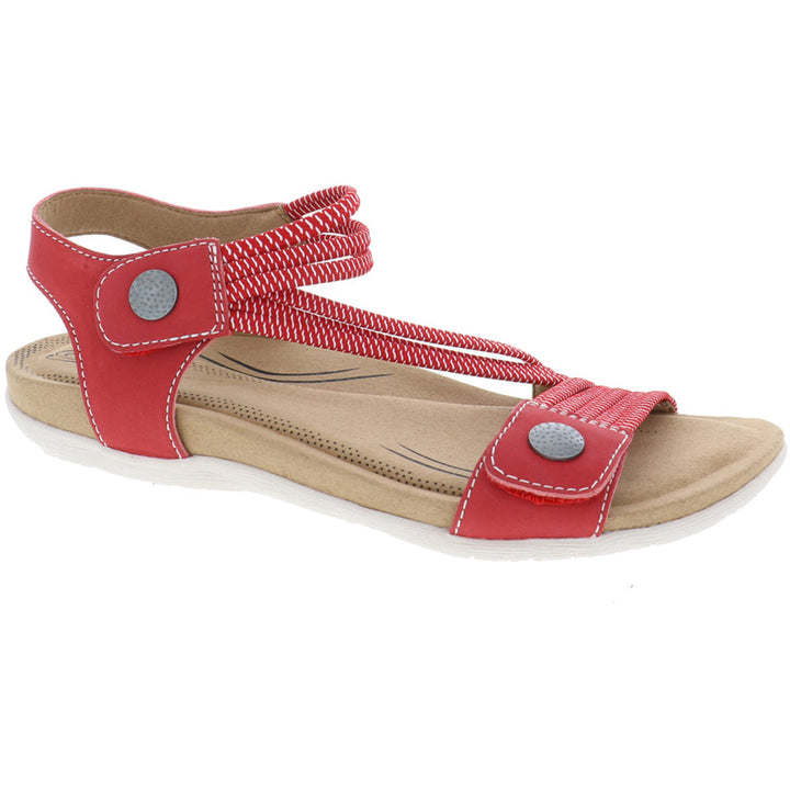 Quarter view Women's Biza Footwear style name Luna in color Red. Sku: 3031600