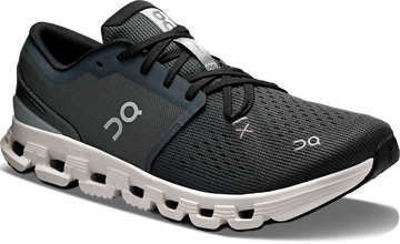 Quarter turn view Men's On Running Footwear style name Cloud X 4 in color SHDW/APLLO. Sku: 3ME30043558