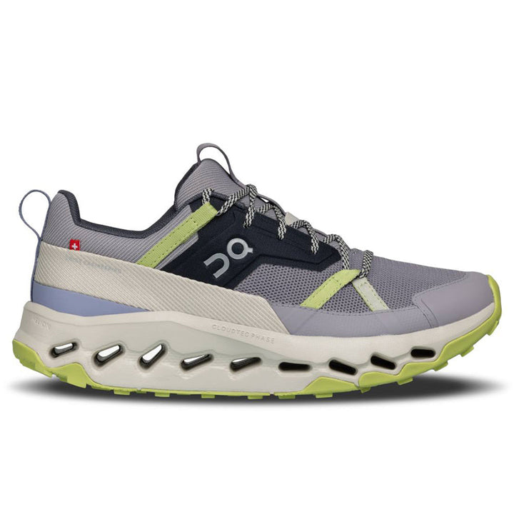 Quarter turn view Women's On Running Footwear style name Cloudhorizon in color Zinc/ Sand. Sku: 3WE10012439