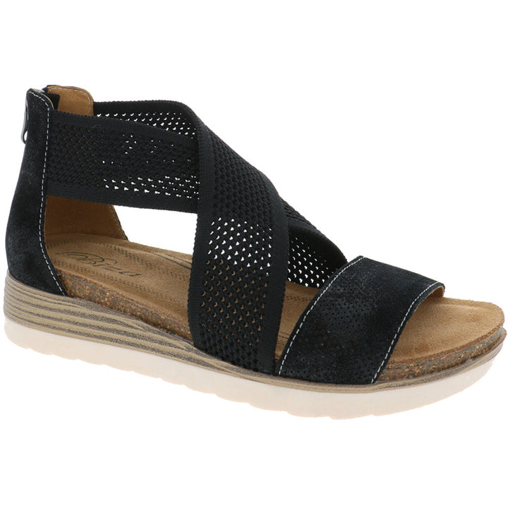 Quarter view Women's Biza Footwear style name Bree in color Black. Sku: 4024001