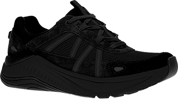 Quarter turn view Women's Dansko Footwear style name Poppy in color BLK BLK SD. Sku: 4209100294