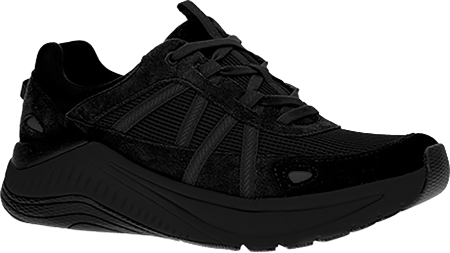 Quarter turn view Women's Dansko Footwear style name Poppy in color BLK BLK SD. Sku: 4209100294