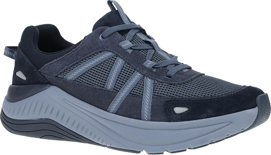 Quarter turn view Women's Dansko Footwear style name Poppy in color NAVY SD. Sku: 4209297554