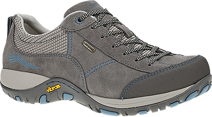 Quarter turn view Women's Dansko Footwear style name Paisley Waterproof Wide in color GREY WP. Sku: 4359941005