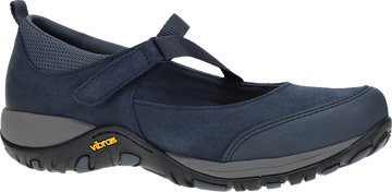 Quarter turn view Women's Dansko Footwear style name Primrose in color NAVY BN SD. Sku: 4363750200