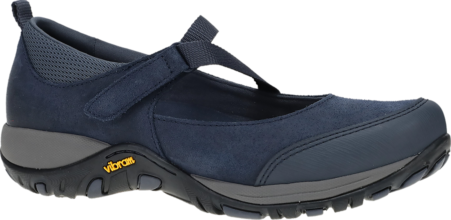 Quarter turn view Women's Dansko Footwear style name Primrose in color NAVY BN SD. Sku: 4363750200