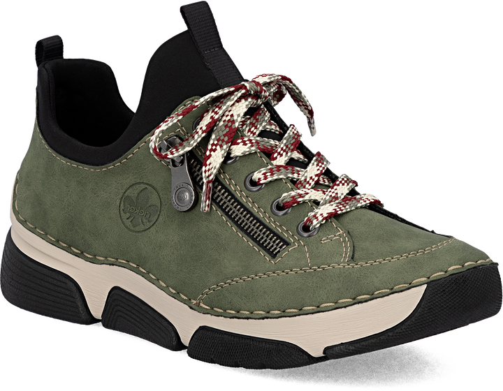 Quarter turn view Women's Rieker Footwear style name Angela 73 in color LIANE/SCHW. Sku: 45973-54