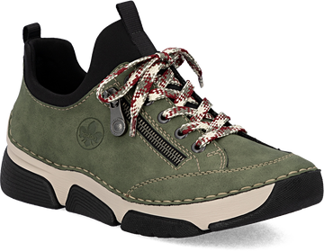 Quarter turn view Women's Rieker Footwear style name Angela 73 in color LIANE/SCHW. Sku: 45973-54