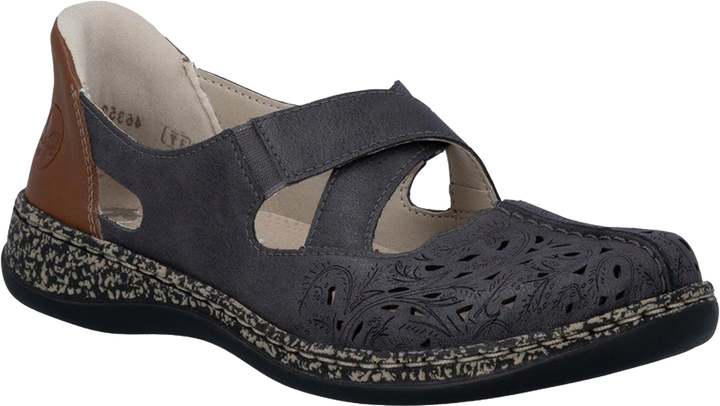 Quarter turn view Women's Rieker Footwear style name Daisy 52 in color Basalt. Sku: 46352-45