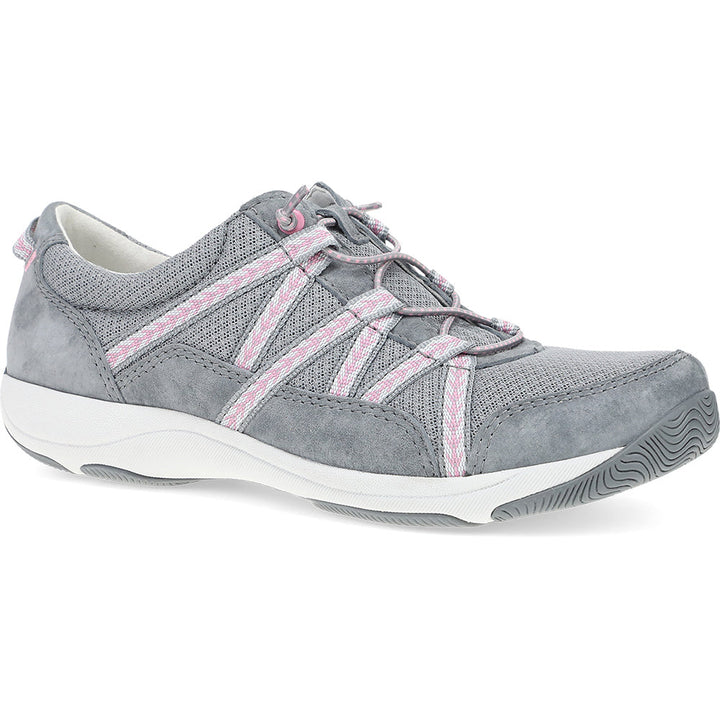 Quarter turn view Women's Dansko Footwear style name Harlyn in color Grey Suede. Sku: 4854-249494